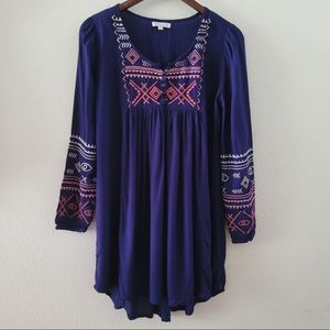 Patrons Of Peace Small Boho Mini Dress Embroidered